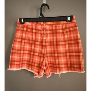 So Plaid Button Front Mini Skort Orange Size 3/26W
